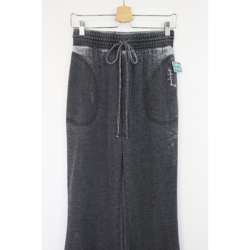 NWT Free People Cozy Cool Girl Lounge Pants Flared Wide Leg Sweatpants Black XS - Picture 7 of 9